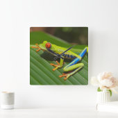 Blattgrün Quadratische Wanduhr (Zuhause)