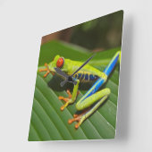 Blattgrün Quadratische Wanduhr (Winkel)