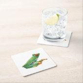 Blattgrün Rechteckiger Pappuntersetzer (Vor Ort)