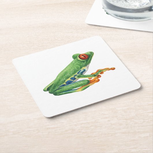 Blattgrün Rechteckiger Pappuntersetzer (angewinkelt)