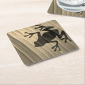 Blattgrün Rechteckiger Pappuntersetzer (angewinkelt)