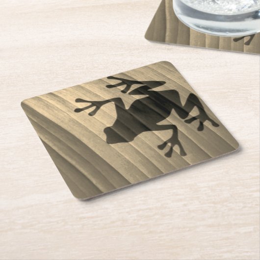 Blattgrün Rechteckiger Pappuntersetzer (angewinkelt)