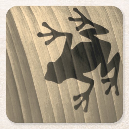 Blattgrün Rechteckiger Pappuntersetzer (Vorderseite)