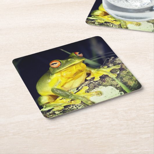 Blattgrün Rechteckiger Pappuntersetzer (angewinkelt)