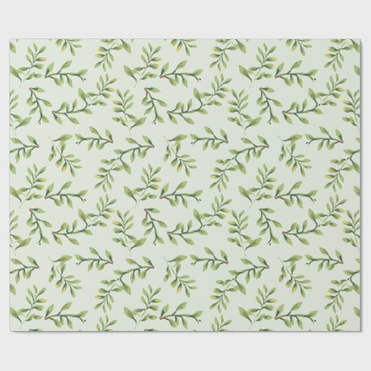 Blattgrüne Blätter Geschenkpapier (Flach)