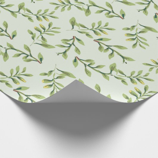 Blattgrüne Blätter Geschenkpapier (Ecke)