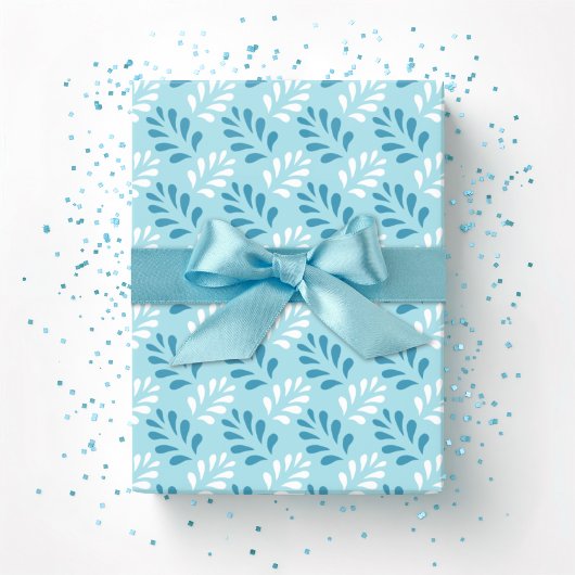 Blattgrüne Gitterstruktur in Aqua Geschenkpapier