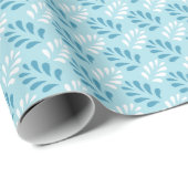 Blattgrüne Gitterstruktur in Aqua Geschenkpapier (Rolleneckpunkt)