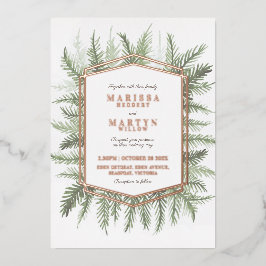 Blattimmergrüne Piniennadeln Folieneinladung