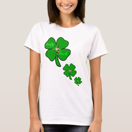 Blattklee leprecon T - Shirt Damenglücks 4 (Vorderseite)