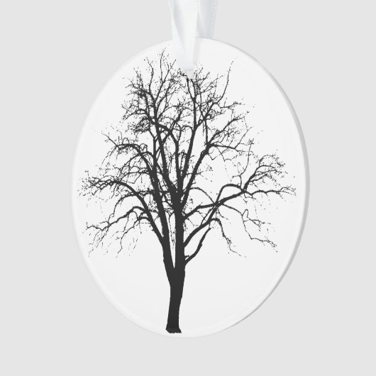 Blattloser Baum in der Winter-Silhouette Ornament (Vorderseite)