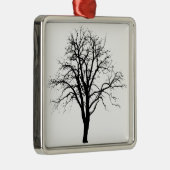 Blattloser Baum in der Winter-Silhouette Ornament Aus Metall (Rechts)