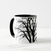 Blattloser Baum in der Winter-Silhouette Tasse (Vorderseite Links)