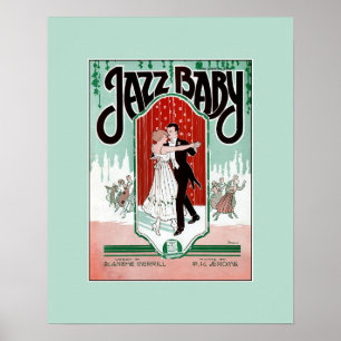 Blattmusikabdeckung des Jazz-Babyzwanziger jahre Poster