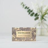 Blattmuster aus Gold-Metal-Blume Visitenkarte (Stehend Vorderseite)