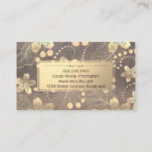 Blattmuster aus Gold-Metal-Blume Visitenkarte (Rückseite)