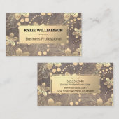 Blattmuster aus Gold-Metal-Blume Visitenkarte (Vorne/Hinten)