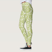 Blattmuster bedruckt grüne Leggings (Links)