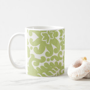 Blattmuster bedruckte grüne Tasse