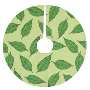 Blattmuster, Blätter-Muster, Frühlingsblätter Polyester Weihnachtsbaumdecke