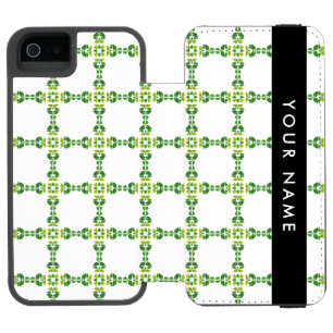 Blattmuster, grüne Blätter, Ihr Name Incipio Watson™ iPhone 5 Geldbörsen Hülle
