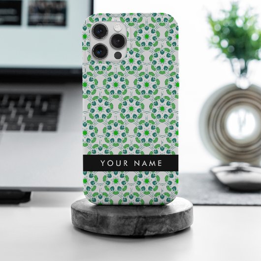 Blattmuster, grüne Blätter, Ihr Name iPhone Hülle