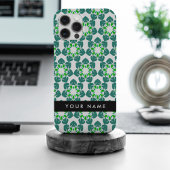 Blattmuster, grüne Blätter, Ihr Name iPhone Hülle