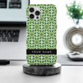 Blattmuster, grüne Blätter, Ihr Name iPhone Hülle