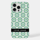 Blattmuster, grüne Blätter, Ihr Name iPhone Hülle (Rückseite)