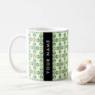 Blattmuster, grüne Blätter, Ihr Name Kaffeetasse