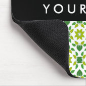 Blattmuster, grüne Blätter, Ihr Name Mousepad (Ecke)