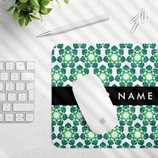 Blattmuster, grüne Blätter, Ihr Name Mousepad