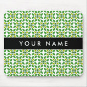 Blattmuster, grüne Blätter, Ihr Name Mousepad (Vorne)