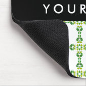 Blattmuster, grüne Blätter, Ihr Name Mousepad (Ecke)