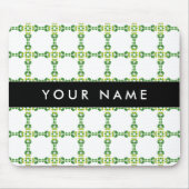Blattmuster, grüne Blätter, Ihr Name Mousepad (Vorne)