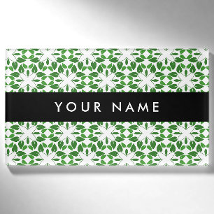 Blattmuster, grüne Blätter, Ihr Name Namenschild