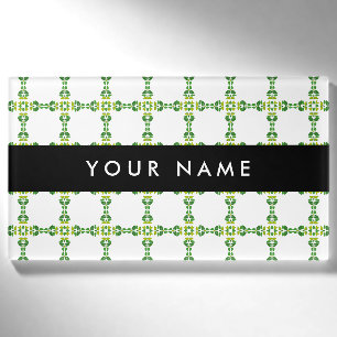 Blattmuster, grüne Blätter, Ihr Name Namenschild