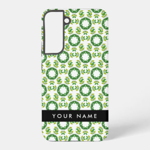 Blattmuster, grüne Blätter, Ihr Name Samsung Galaxy Hülle