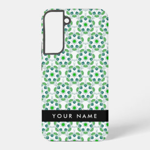 Blattmuster, grüne Blätter, Ihr Name Samsung Galaxy Hülle