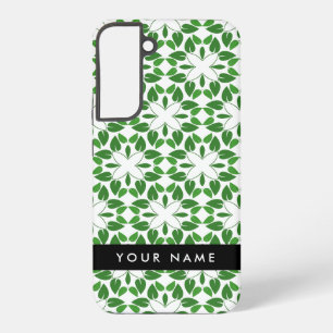 Blattmuster, grüne Blätter, Ihr Name Samsung Galaxy Hülle