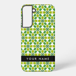 Blattmuster, grüne Blätter, Ihr Name Samsung Galaxy Hülle