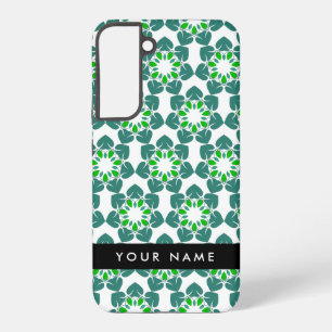 Blattmuster, grüne Blätter, Ihr Name Samsung Galaxy Hülle