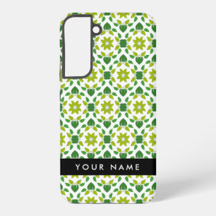 Blattmuster, grüne Blätter, Ihr Name Samsung Galaxy Hülle