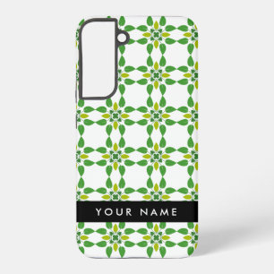 Blattmuster, grüne Blätter, Ihr Name Samsung Galaxy Hülle