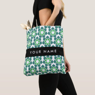 Blattmuster, grüne Blätter, Ihr Name Tasche