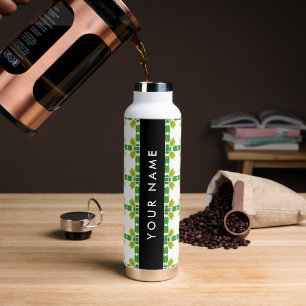 Blattmuster, grüne Blätter, Ihr Name Trinkflasche