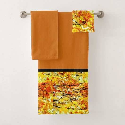 Blattmuster Herbst Badetuch-Set Badhandtuch Set (Insitu)