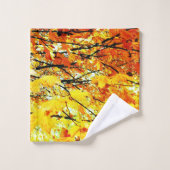 Blattmuster Herbst Badetuch-Set Badhandtuch Set (Waschlappen)