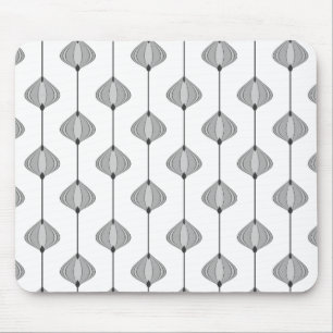 Blattmuster in Grau Mousepad