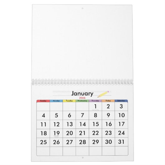 Blattmuster Kalender (Jan 2026)